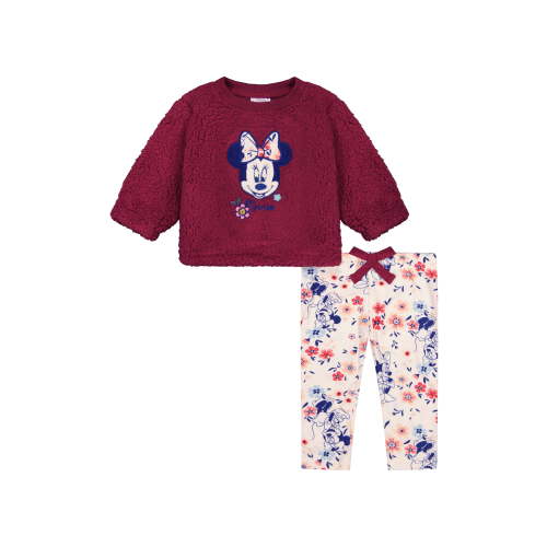 Minnie Mouse Baby Girl Sherpa Legging Set, 0-9M, Plush and Comfortable Outfit