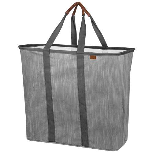 CleverMade Collapsible Fabric Laundry Hamper LUXE, Gray