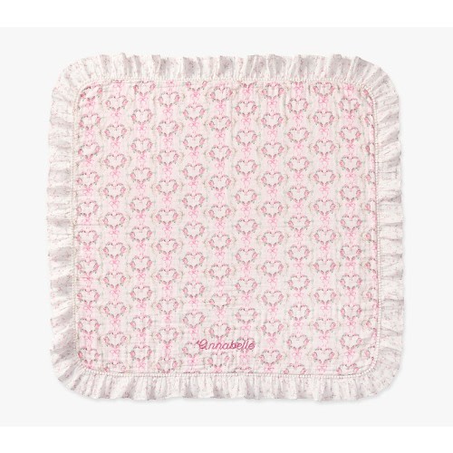 LoveShackFancy Floral Heart Oversized Organic Muslin Baby Blanket