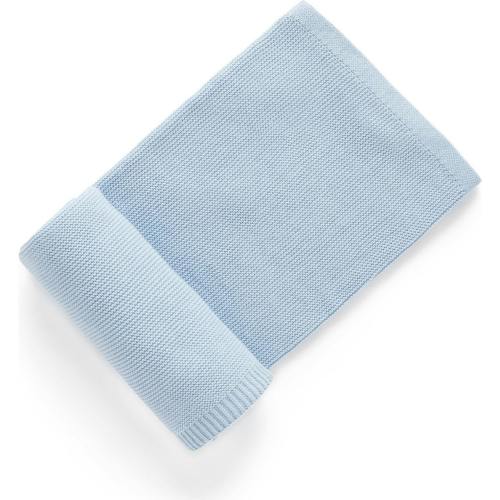 Textured Knit Blanket Blue Melange