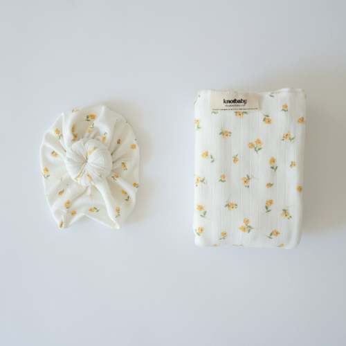Headwrap and Swaddle Set in Buttercup