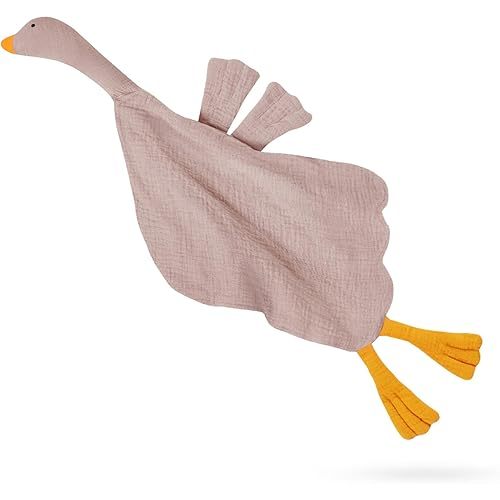 Baby Toys Lovey Blanket Soft Goose Blankets for Newborn Essentials 0-6 Months, Sensory Stuffed Animal Security Blanket for Boys and Girls (Shadow, Goose)