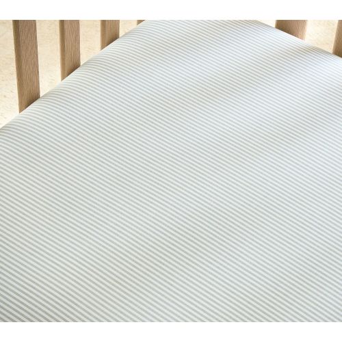 Oxford Stripe Organic Cotton Crib Fitted Sheet