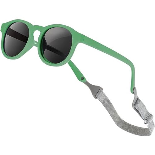 Baby Sunglasses with Strap Polarized Flexible UV400 for Infant Toddler Boys Girls Age 0-24 Months