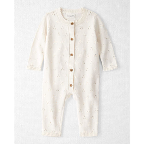 Baby Girl Organic Cotton Sweater Knit Pointelle Jumpsuit - Little Planet | Carter's