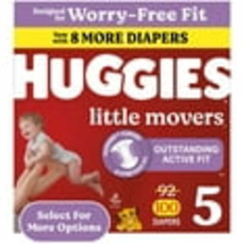 Huggies Little Movers Baby Diapers, Size 5 (27+ lbs), 100 Ct (Select for More)