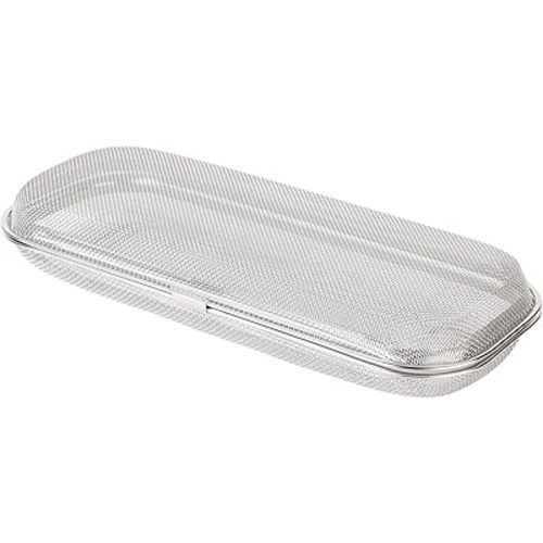 Dishwasher Basket for Small Items, 18/8 Food-Grade Stainless Steel Utensil Organizer with Locking Lid, Dishwasher Safe Holder for Chopsticks, Forks, Spoons, Bottle Parts and Kitchen Tools(Large)