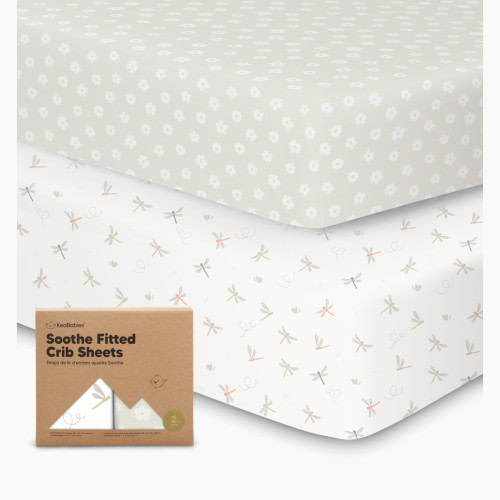 KeaBabies Soothe Fitted Crib Sheets - Meadow, 2