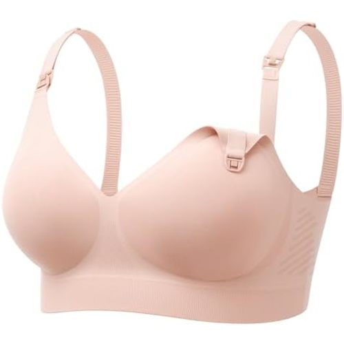 Momcozy CoolFit Nursing Bras for Breastfeeding, Ultra Stretch Seamless Jelly Strip Maternity Bra, Cooling Wireless
