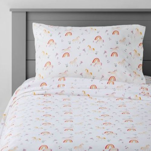 Twin Unicorn Cotton Kids' Sheet Set - Pillowfort™