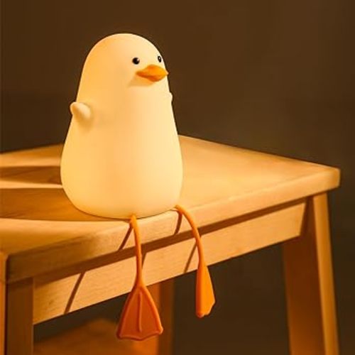 GIACOMO Lampara Pato, Luz Nocturna Infantil de Silicona, USB Recargable LED Táctil Lámpara, Brillo Ajustable y Temporizador Luz de Noche para Niños, regalos para niños,Regalos de Cumpleaños Navidad : Amazon.es: Iluminación