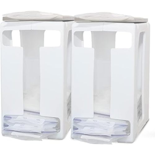 Nurse & Nourish 2 Pack Breast Milk Storage Tower - Convenient Storage for Milk Freezer Bags - Efficiently Store Milk in Freezer Organizer Tower - Breast Milk Storing Containers for Up to 120oz Milk