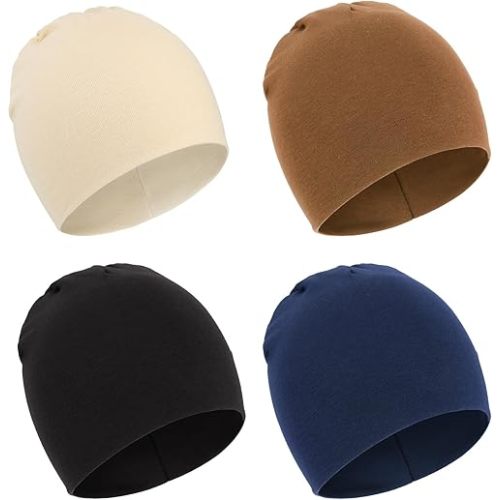 DRESHOW BQUBO 4 Pieces Baby Beanie Newborn Toddler Soft Cute Knit Hat Hospital Hats for Baby Boys Infant Cap Beanies