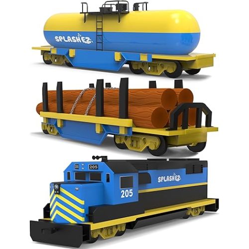 SplashEZ Train Toys for Bath, Mold Free Bath Toys for Kids & Toddlers, Baby Train Set for Bathtub Play, Squishy, Durable, No Hole No Mold Design for Water Pool Tub, Infants Ages 0-1-3-6-12-18 Mo