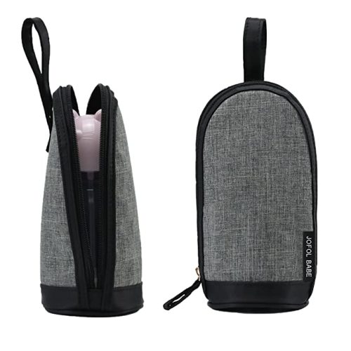 JOFOL BABE Baby Bottle Bag Cooler Bags,Baby Bottle Travel Cooler Bag,Breast Milk Warmer Insulated Bag,Insulated Baby Bottle Stroller Bag,Baby Stroller Nursing Bottle Bag (Standard, Gray)