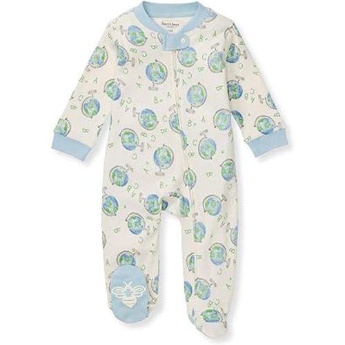 Burt's Bees Baby Boys' Sleep and Play Pjs, 100% Organic Cotton One-piece Zip Front Romper Jumpsuit Pajamas