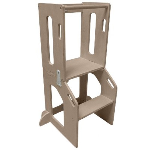 Busy Kids 2-in-1 Learning Tower/Kitchen Tower & Kids Art Desk – Natural