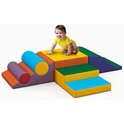 Climbing Blocks - Kids Soft Foam Activity Playset - Toddler Soft Couch Climber Gymnastics Equipment for Crawling and Sliding at Home, Preschool
