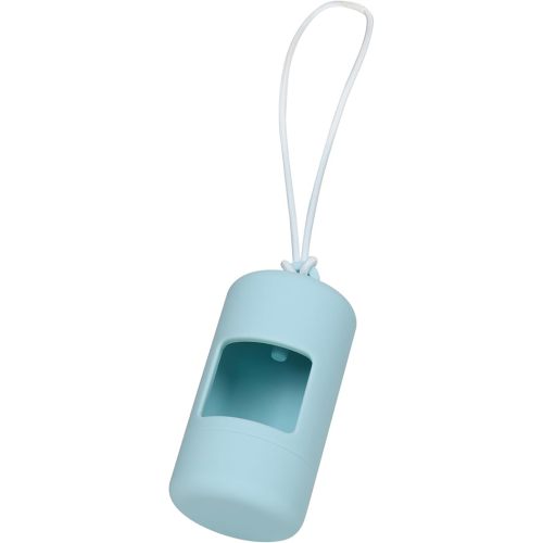 Dog Poop Bag Holder, Smooth Dispensing Poop Bag Holders for Leashes,Poop Bags Dispenser for Dogs,Lightweight Plastic Dispenser with Elastic Loop (only blue holder)