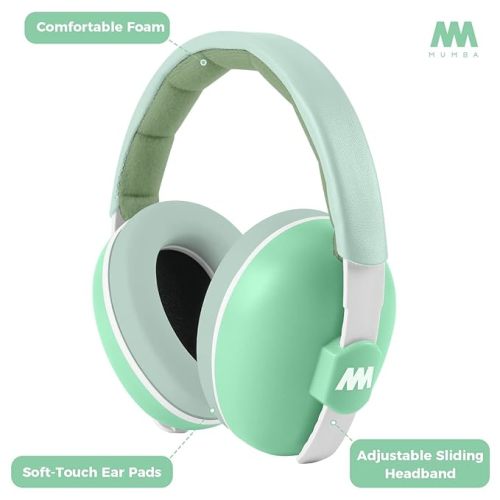Baby Ear Protection Noise Cancelling Headphones for Babies and Toddlers - Mumba Baby Earmuffs Ages 3-24+ Months MintGreen