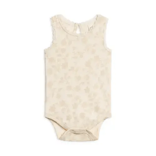 Luna Lace Tank Bodysuit in Aria Floral / Beige - 3-6M