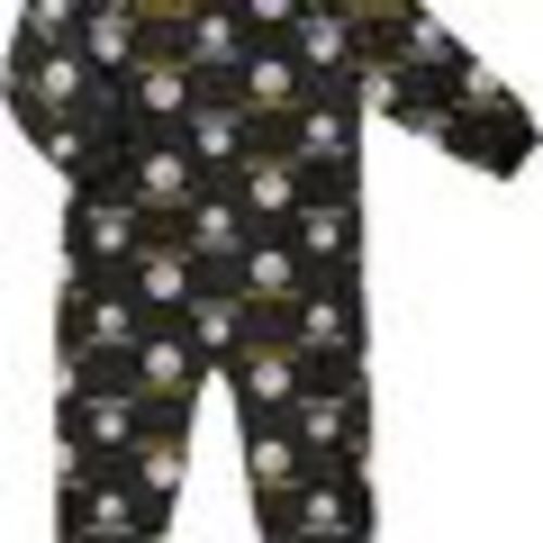 Pittsburgh Steelers Baby Black Raglan Loungewear One Piece Pajamas