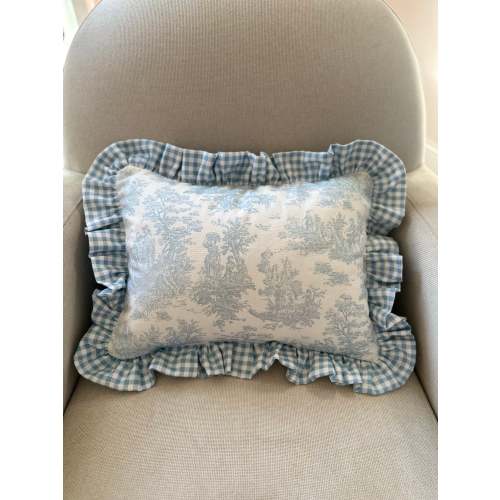 Light Blue Toile Baby Pillow Sham (INCLUDES insert)