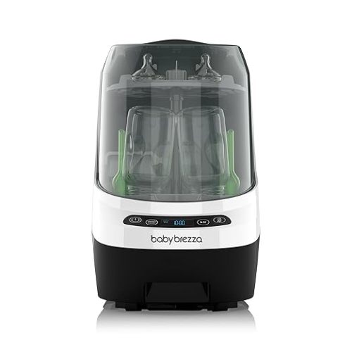 Baby Brezza Baby Bottle Washer Pro - Clinically Proven Better Cleaning - Washer, Sterilizer + Dryer In One Appliance for Essentials like Bottles + Pump Parts – Machine Replaces Brushes + Racks