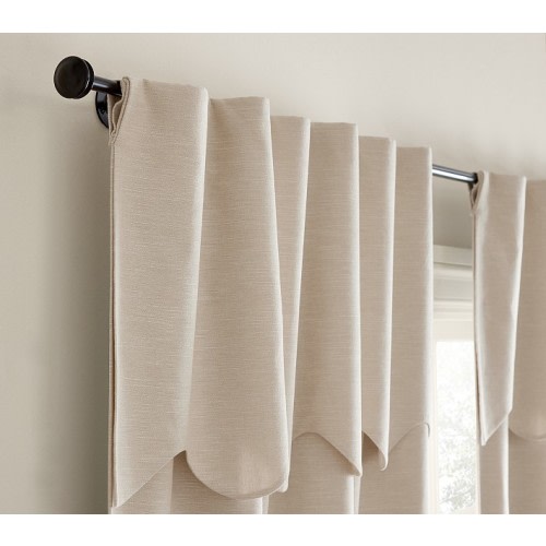 Evelyn Linen Scallop Valance Blackout Curtain