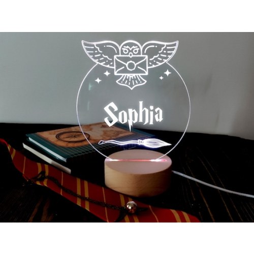 Personalised Harry Potter Lamp Magic Night Light Harry Potter LED Light Owl Hedwig Lamp Harry Potter Inspired Fan Birthday Gift Baby Shower - Etsy