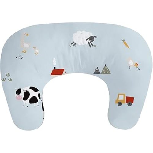 Little Grape Land New Nursing Pillow for Breastfeeding, Larger Breast Feeding Pillow and Positioner with Removable Cover for More Support, Tummy Time and Bottle Feeding Support Pillow, Blue Ranch
