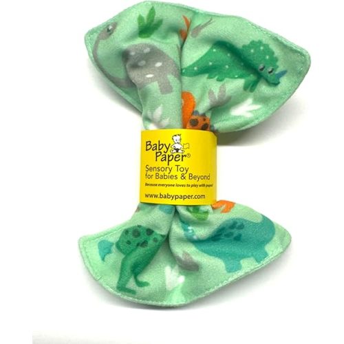 Original Baby Paper - Crinkle Teether and Sensory Toy for Babies and Infants | Dinosaur | Non-Toxic, Washable | Great for Baby Showers
