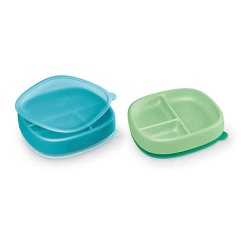 NUK Suction Plates and Lid, Assorted, 2 Pk, 6+ Mos