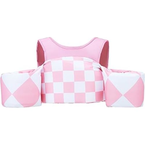 Swim Vest for Kids 30-50 lbs | Toddler Swimming Aid with Shoulder Strap and Water Wings | Cute Swim Floaties for Boys and Girls 2 to 6 Years for Pool and Beach