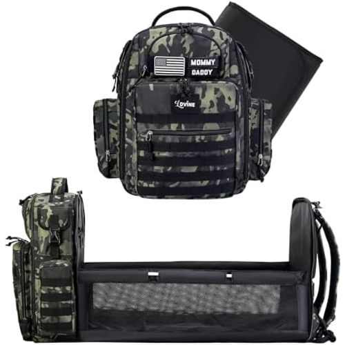 Diaper Bag Backpack | Multifunction Dad Diaper Bag |Travel Diaper Bag for Baby Boy & Girl | Mens diaper Changing Bags (Black)