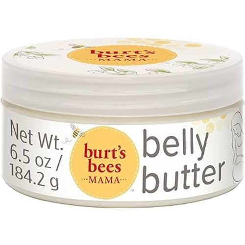 Burt's Bees Mama Belly Butter, Stretch Mark Cream for Pregnancy Massages Body & Reduces Scar Appearance, Prenatal & Postnatal Tummy Skin Care, Shea Butter & Vitamin E Rich Formula, 6.5 Oz Tub