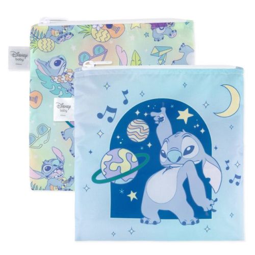 Disney Stitch Reusable Large Snack Bags - 2pk