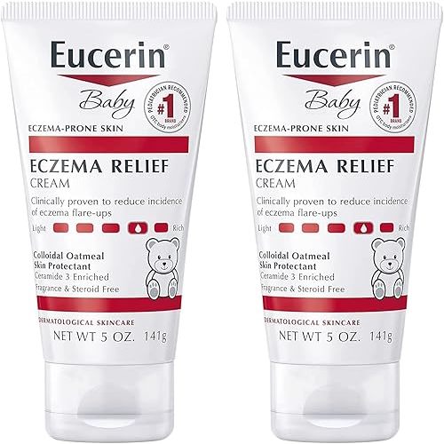 Eucerin Baby Eczema Relief Body Cream - Steroid & Fragrance Free for 3+ Months of Age - 5 oz. Tube (Pack of 2)