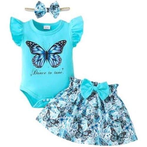 SUNNY PIGGY Baby Girl Clothes Newborn Dress Infant Romper Summer Outfit Cute Toddler Clothing Skirt Set