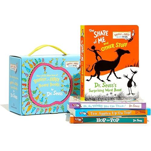 The Little Blue Boxed Set of 4 Bright and Early Board Books: Hop on Pop; Oh, the Thinks You Can Think!; Ten Apples Up On Top!; The Shape of Me and Other Stuff (Bright & Early Board Books) Board book – August 7, 2012