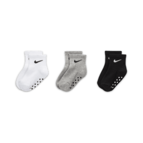 Nike Toddler Swoosh Ankle Gripper Socks (3-Pairs)