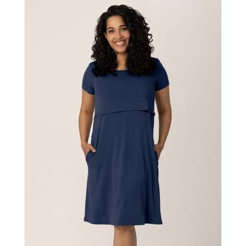 Eleanora Bamboo Maternity & Nursing Dress | Black - Kindred Bravely