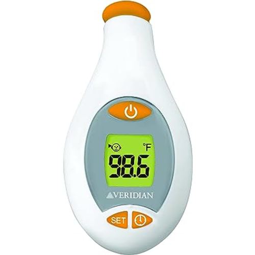Temple & Underarm Thermometer | Infrared Measurements | Fast 4-Second Readout | Fever Alert | Backlit Display | Programmable Timer | 1-Year Warranty