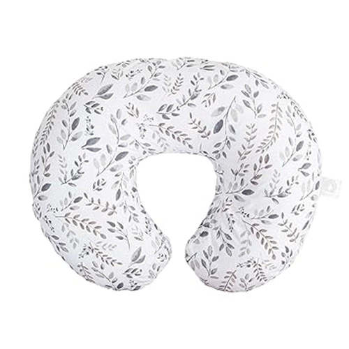 Original Boppy Nursing Pillow - Gray/Taupe Leaves Design for Ultimate Comfort