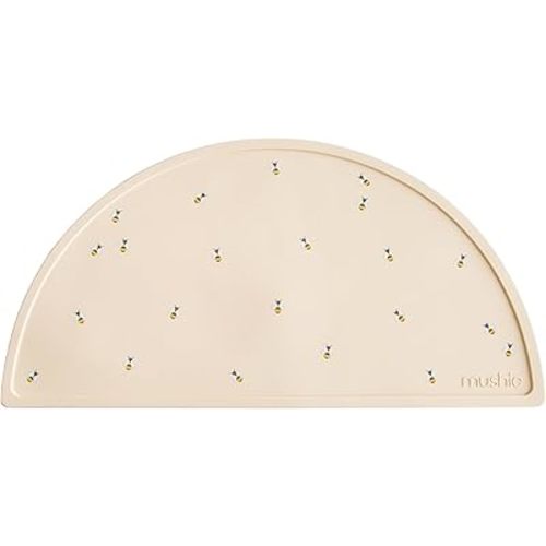 mushie Silicone Placemat for Kids | BPA-Free Non-Slip Design (Bees)