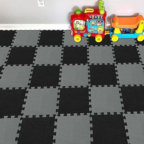 YIMINYUER® 25 Tiles (30cm×30cm×1cm Each Tile) Baby Soft Puzzle Play Mats, Kids Thick EVA Foam Floor, Toddlers & Children's Soft Interlocking Mat R04R12G301025