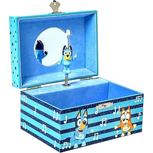Bluey Jewelry Box for Girls - Musical Jewelry Box with Spinning Figurine, Bluey Toys for Kids Ages 3-5 - Plays Bluey Theme Song - 6 x 4.7 x 3.5 in