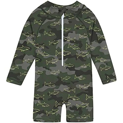 uideazone Baby Toddler Boys Zipper Rash Guard Swimsuit UPF 50+ One Piece Beach Swimwear Bathing Suits 3-36 Months