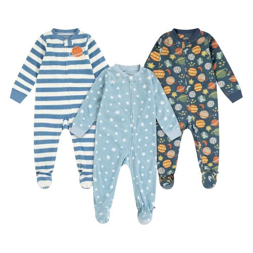 Huggies Unisex Baby 3-pack Footed Fleece Coverall Pajamas