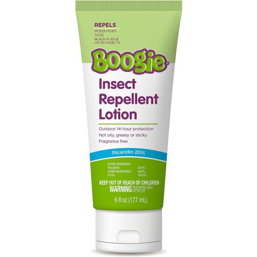Boogie Insect Repellent Lotion, Keep Mosquitoes, Ticks and Flies Off, DEET Alternative Repellent, Up to 14-Hour Protection, Fragrance-Free, 6 Ounce, Odorless Lotion
